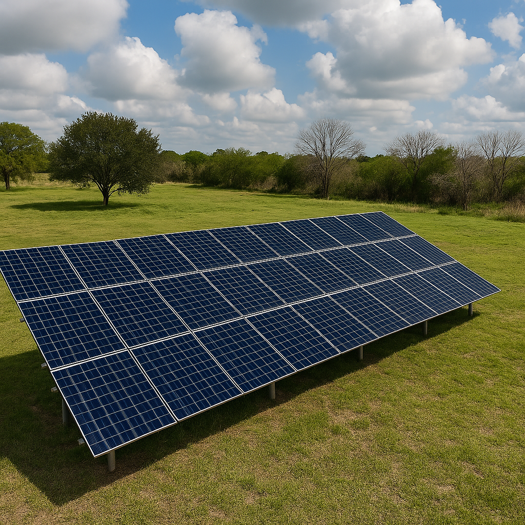 Ground-mounted solar array in Texas